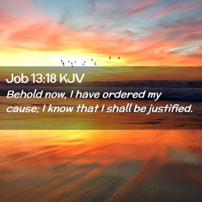 Picture 02 - Job 13:18 KJV - Behold now, I have ordered my cause; I know that - Bible Verse Picture