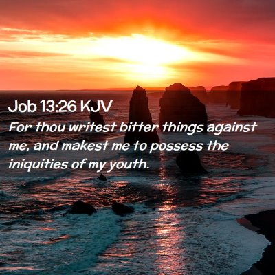 Picture 02 - Job 13:26 KJV - For thou writest bitter things against me, and - Bible Verse Picture