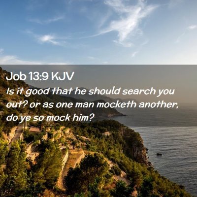 Picture 02 - Job 13:9 KJV - Is it good that he should search you out? or as - Bible Verse Picture