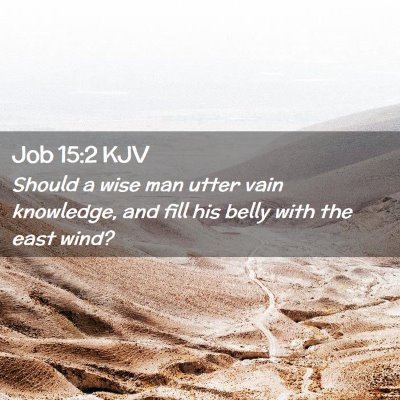 Picture 02 - Job 15:2 KJV - Should a wise man utter vain knowledge, and fill - Bible Verse Picture
