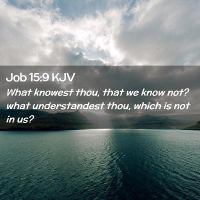 Picture 02 - Job 15:9 KJV - What knowest thou, that we know not? what - Bible Verse Picture
