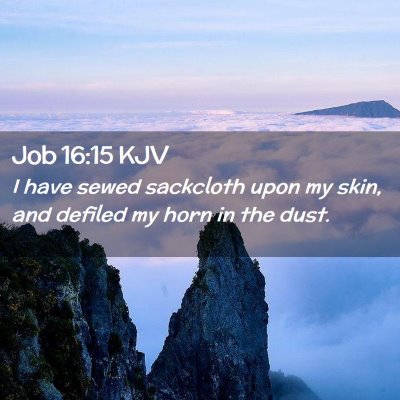Picture 02 - Job 16:15 KJV - I have sewed sackcloth upon my skin, and defiled - Bible Verse Picture