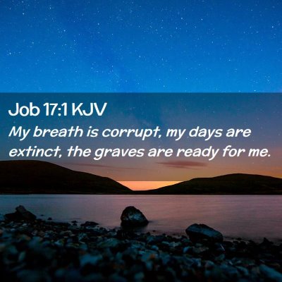 Picture 02 - Job 17:1 KJV - My breath is corrupt, my days are extinct, the - Bible Verse Picture