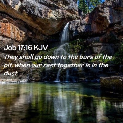 Picture 02 - Job 17:16 KJV - They shall go down to the bars of the pit, when - Bible Verse Picture