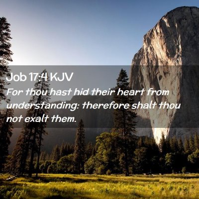 Picture 02 - Job 17:4 KJV - For thou hast hid their heart from understanding: - Bible Verse Picture