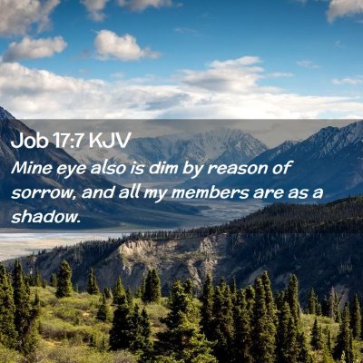 Picture 02 - Job 17:7 KJV - Mine eye also is dim by reason of sorrow, and all - Bible Verse Picture