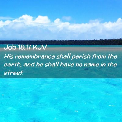 Picture 02 - Job 18:17 KJV - His remembrance shall perish from the earth, and - Bible Verse Picture