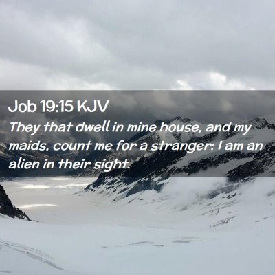 Picture 02 - Job 19:15 KJV - They that dwell in mine house, and my maids, - Bible Verse Picture