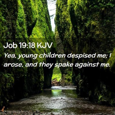 Picture 02 - Job 19:18 KJV - Yea, young children despised me; I arose, and - Bible Verse Picture