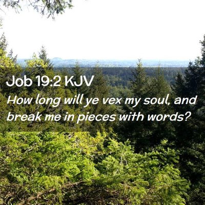Picture 02 - Job 19:2 KJV - How long will ye vex my soul, and break me in - Bible Verse Picture