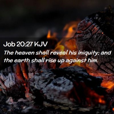 Picture 02 - Job 20:27 KJV - The heaven shall reveal his iniquity; and the - Bible Verse Picture