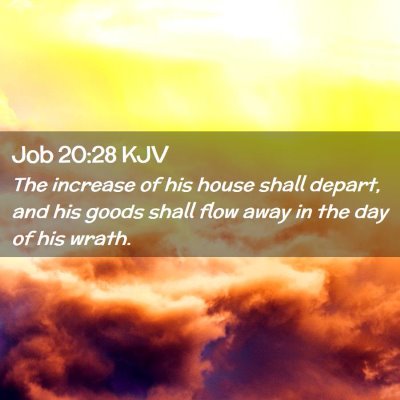 Picture 02 - Job 20:28 KJV - The increase of his house shall depart, and his - Bible Verse Picture