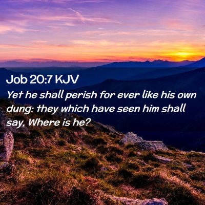 Picture 02 - Job 20:7 KJV - Yet he shall perish for ever like his own dung: - Bible Verse Picture