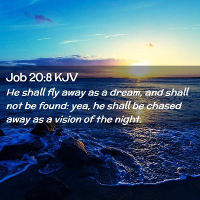 Picture 02 - Job 20:8 KJV - He shall fly away as a dream, and shall not be - Bible Verse Picture