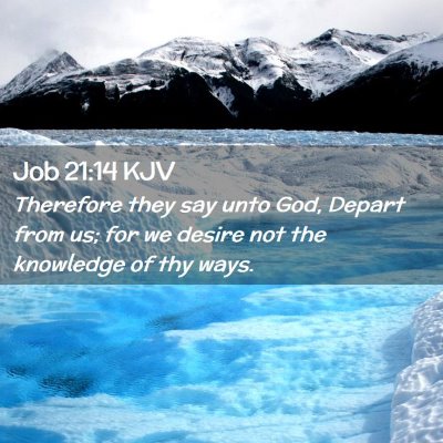 Picture 02 - Job 21:14 KJV - Therefore they say unto God, Depart from us; for - Bible Verse Picture