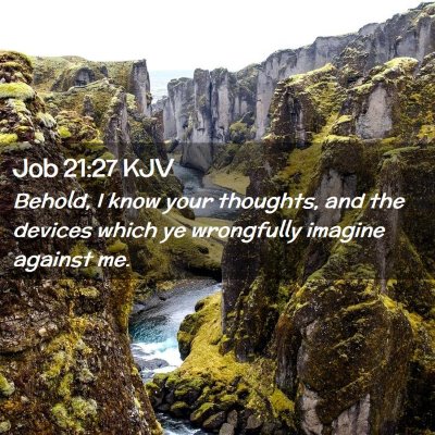 Picture 02 - Job 21:27 KJV - Behold, I know your thoughts, and the devices - Bible Verse Picture