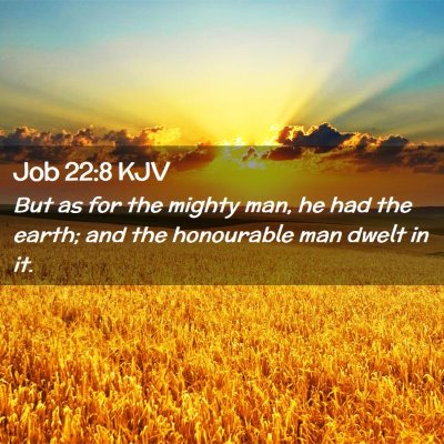 Picture 02 - Job 22:8 KJV - But as for the mighty man, he had the earth; and - Bible Verse Picture