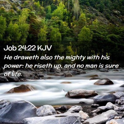 Picture 02 - Job 24:22 KJV - He draweth also the mighty with his power: he - Bible Verse Picture