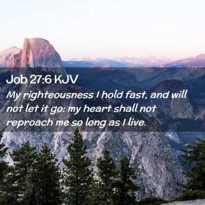 Picture 02 - Job 27:6 KJV - My righteousness I hold fast, and will not let it - Bible Verse Picture