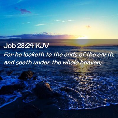 Picture 02 - Job 28:24 KJV - For he looketh to the ends of the earth, and - Bible Verse Picture