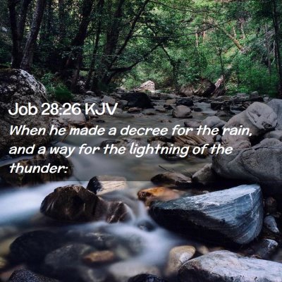 Picture 02 - Job 28:26 KJV - When he made a decree for the rain, and a way for - Bible Verse Picture
