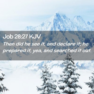 Picture 02 - Job 28:27 KJV - Then did he see it, and declare it; he prepared - Bible Verse Picture