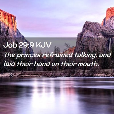 Picture 02 - Job 29:9 KJV - The princes refrained talking, and laid their - Bible Verse Picture