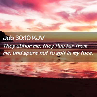 Picture 02 - Job 30:10 KJV - They abhor me, they flee far from me, and spare - Bible Verse Picture