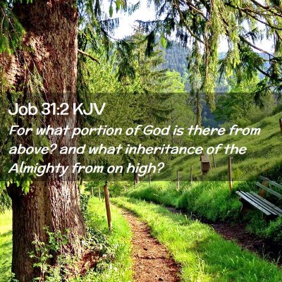 Picture 02 - Job 31:2 KJV - For what portion of God is there from above? and - Bible Verse Picture