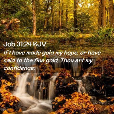 Picture 02 - Job 31:24 KJV - If I have made gold my hope, or have said to the - Bible Verse Picture