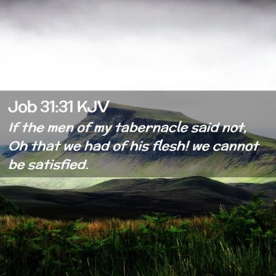 Picture 02 - Job 31:31 KJV - If the men of my tabernacle said not, Oh that we - Bible Verse Picture