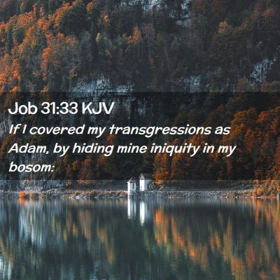 Picture 02 - Job 31:33 KJV - If I covered my transgressions as Adam, by hiding - Bible Verse Picture