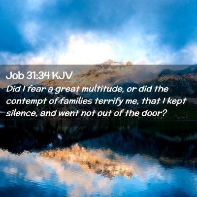Picture 02 - Job 31:34 KJV - Did I fear a great multitude, or did the contempt - Bible Verse Picture