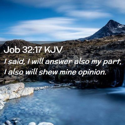 Picture 02 - Job 32:17 KJV - I said, I will answer also my part, I also will - Bible Verse Picture