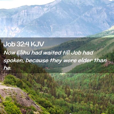 Picture 02 - Job 32:4 KJV - Now Elihu had waited till Job had spoken, because - Bible Verse Picture
