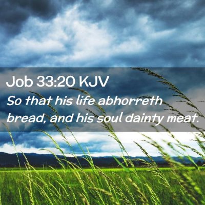 Picture 02 - Job 33:20 KJV - So that his life abhorreth bread, and his soul - Bible Verse Picture