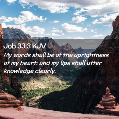 Picture 02 - Job 33:3 KJV - My words shall be of the uprightness of my heart: - Bible Verse Picture