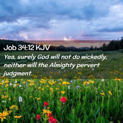 Picture 02 - Job 34:12 KJV - Yea, surely God will not do wickedly, neither - Bible Verse Picture