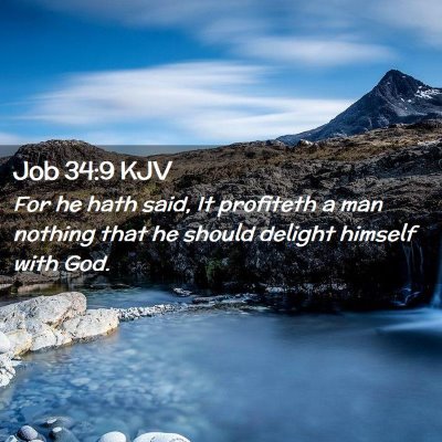 Picture 02 - Job 34:9 KJV - For he hath said, It profiteth a man nothing that - Bible Verse Picture