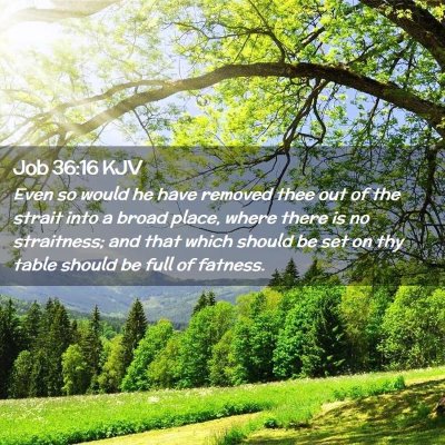 Picture 02 - Job 36:16 KJV - Even so would he have removed thee out of the - Bible Verse Picture