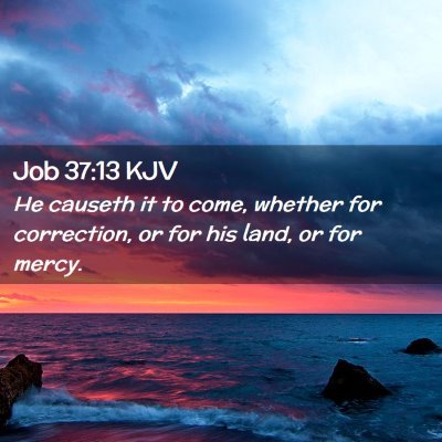 Picture 02 - Job 37:13 KJV - He causeth it to come, whether for correction, or - Bible Verse Picture