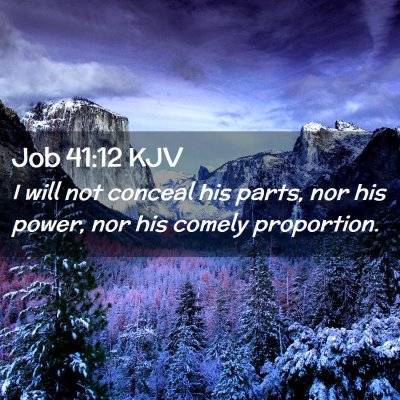 Picture 02 - Job 41:12 KJV - I will not conceal his parts, nor his power, nor - Bible Verse Picture