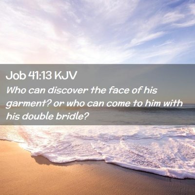 Picture 02 - Job 41:13 KJV - Who can discover the face of his garment? or who - Bible Verse Picture
