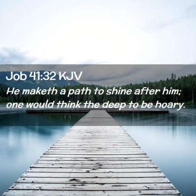 Picture 02 - Job 41:32 KJV - He maketh a path to shine after him; one would - Bible Verse Picture