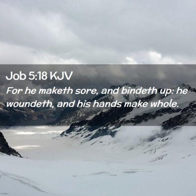 Picture 02 - Job 5:18 KJV - For he maketh sore, and bindeth up: he woundeth, - Bible Verse Picture