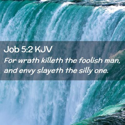 Picture 02 - Job 5:2 KJV - For wrath killeth the foolish man, and envy - Bible Verse Picture