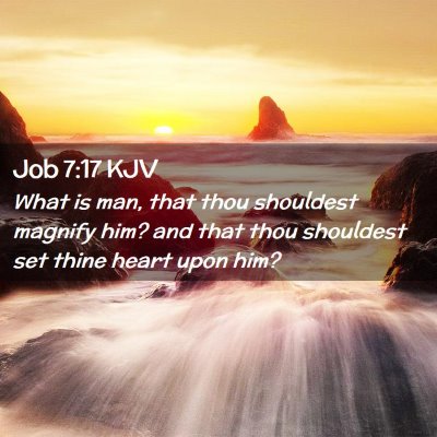 Picture 02 - Job 7:17 KJV - What is man, that thou shouldest magnify him? and - Bible Verse Picture