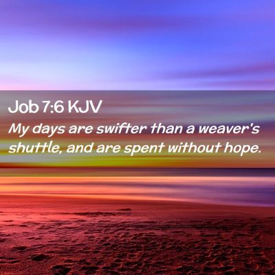 Picture 02 - Job 7:6 KJV - My days are swifter than a weaver's shuttle, and - Bible Verse Picture
