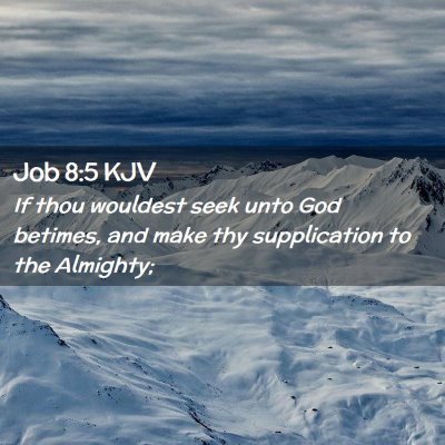 Picture 02 - Job 8:5 KJV - If thou wouldest seek unto God betimes, and make - Bible Verse Picture