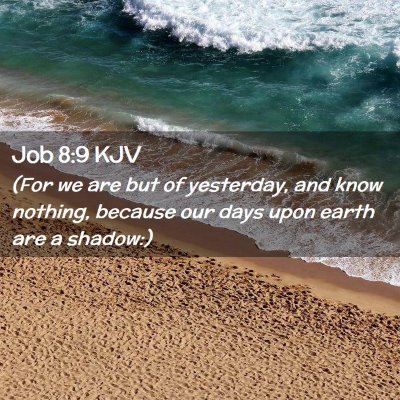 Picture 02 - Job 8:9 KJV - (For we are but of yesterday, and know nothing, - Bible Verse Picture